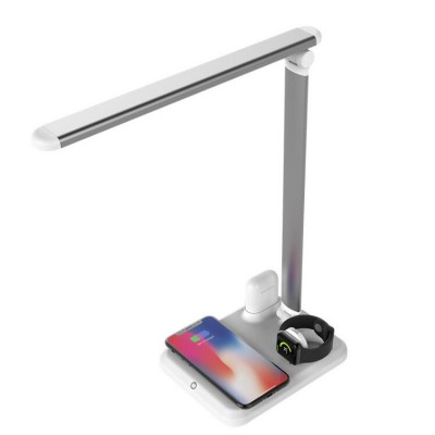 4 in1 LED Desk Lamp Wireless Charger for iPhone Apple Watch/Airpods Touch On/off Switch Three Light Modes Table Lamp